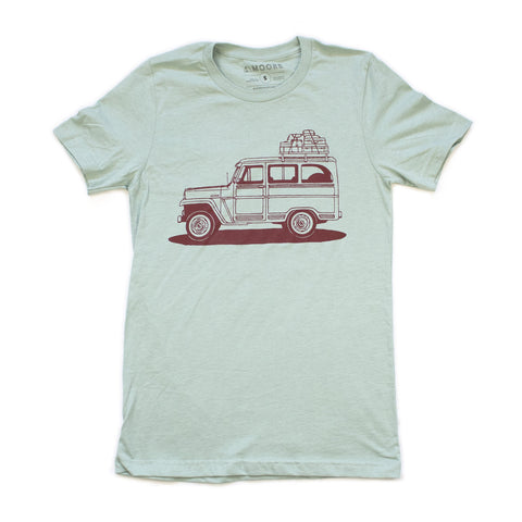 Willy Wagon Tee-Dusty Blue